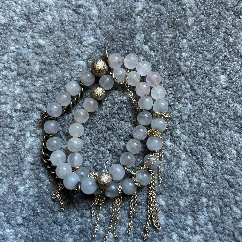 Chic Gold and Cream Beaded Bracelet